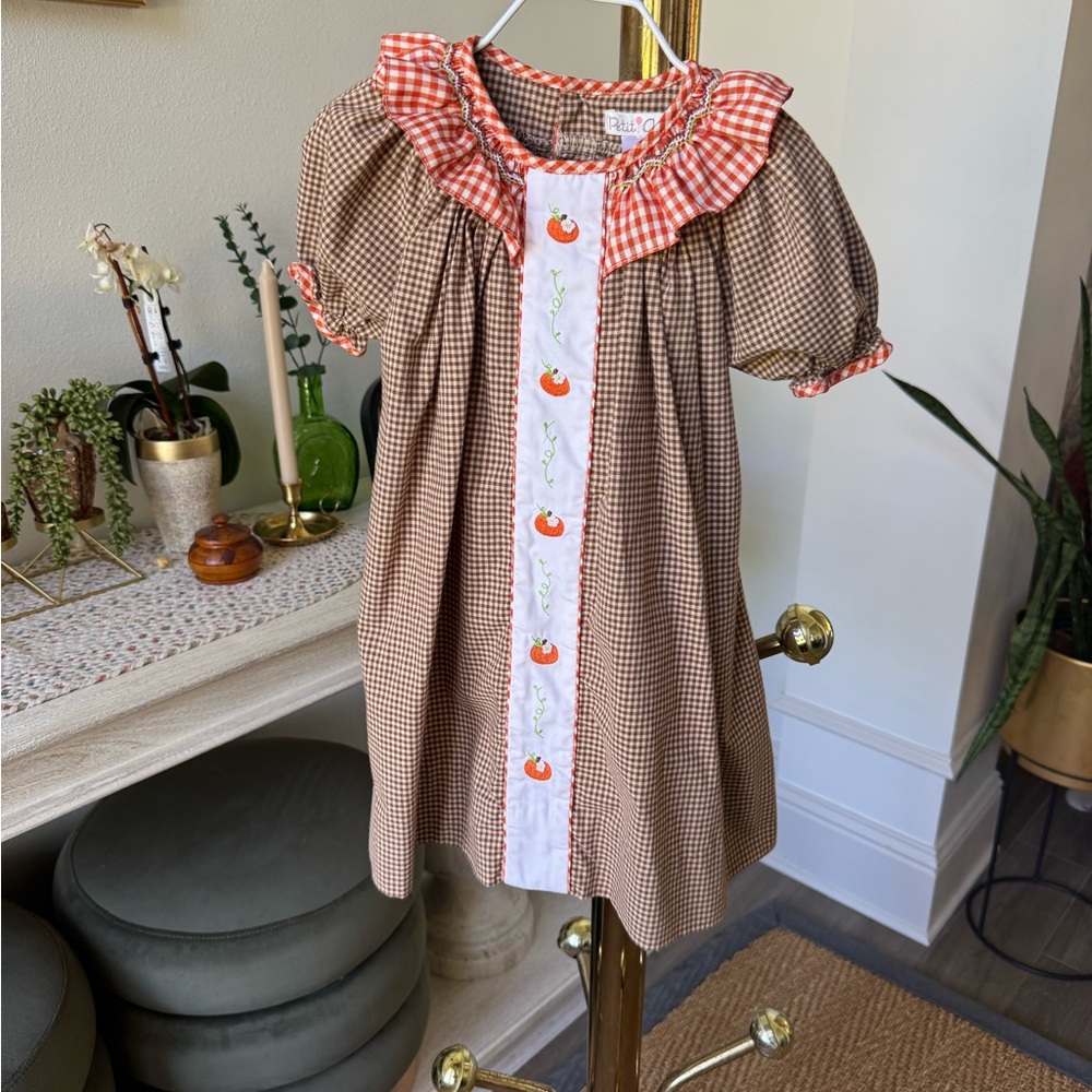 Petit Ami Fall Gingham Dress